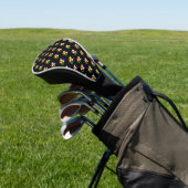 ungewöhnlich schwarz mit gelber und roter Blume Golf Headcover (In SItu)