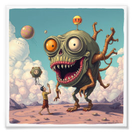 Ungewöhnlich seltsame Alien zur Veranschaulichung  Fotodruck