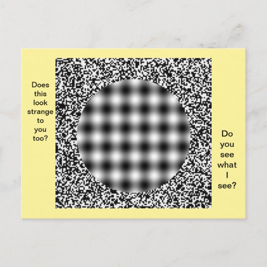 Ungewöhnlich, seltsame optische Illusion Postkarte (Vorderseite)