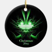 Ungewöhnliche Alien Feiertage Ornament mit Jahr (Hinten)