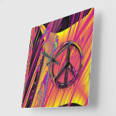 Ungewöhnliche Flaggen-psychedelische Hippy Quadratische Wanduhr (Winkel)