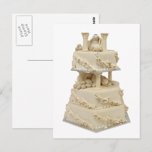 Ungewöhnliche Hochzeitstorte Postkarte (Vorne/Hinten)