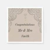 Ungewöhnliche hübsche Hochzeit personalisierte Ser Serviette (Vorderseite)