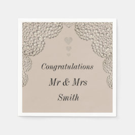 Ungewöhnliche hübsche Hochzeit personalisierte Ser Serviette