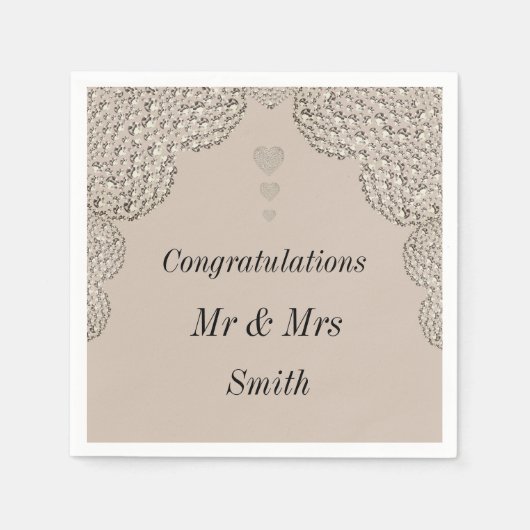 Ungewöhnliche hübsche Hochzeit personalisierte Ser Serviette (Vorderseite)