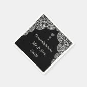 Ungewöhnliche hübsche Hochzeit personalisierte Ser Serviette (Ecke)