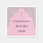 Ungewöhnliche hübsche Hochzeit personalisierte Ser Serviette (Vorderseite)