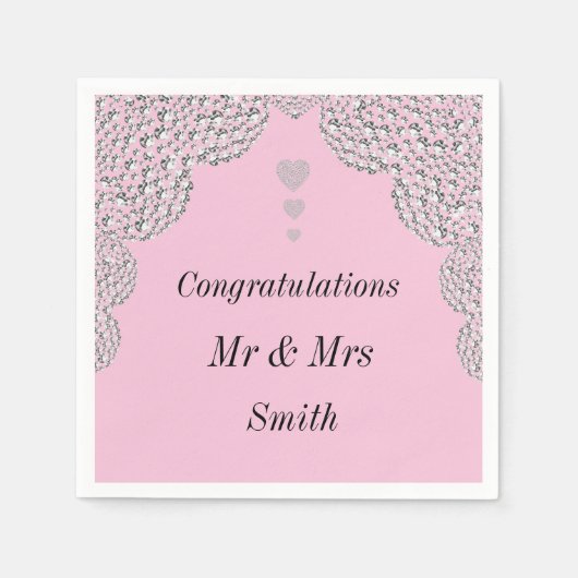 Ungewöhnliche hübsche Hochzeit personalisierte Ser Serviette (Vorderseite)