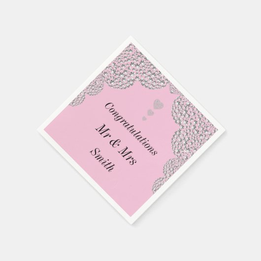 Ungewöhnliche hübsche Hochzeit personalisierte Ser Serviette (Ecke)