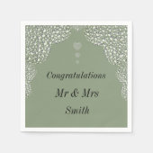 Ungewöhnliche hübsche Hochzeit personalisierte Ser Serviette (Vorderseite)