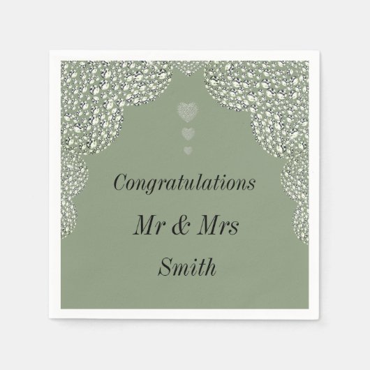 Ungewöhnliche hübsche Hochzeit personalisierte Ser Serviette (Vorderseite)