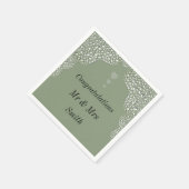 Ungewöhnliche hübsche Hochzeit personalisierte Ser Serviette (Ecke)