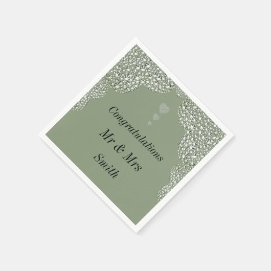 Ungewöhnliche hübsche Hochzeit personalisierte Ser Serviette (Ecke)