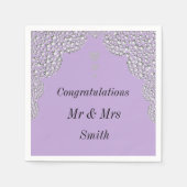 Ungewöhnliche hübsche Hochzeit personalisierte Ser Serviette (Vorderseite)