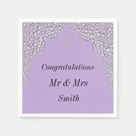 Ungewöhnliche hübsche Hochzeit personalisierte Ser Serviette (Vorderseite)