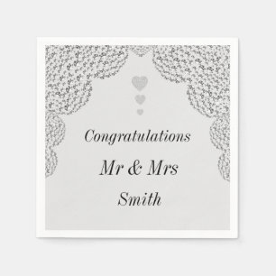 Ungewöhnliche hübsche Hochzeit personalisierte Ser Serviette