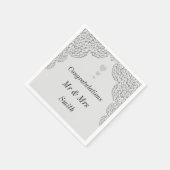 Ungewöhnliche hübsche Hochzeit personalisierte Ser Serviette (Ecke)