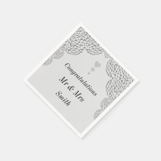 Ungewöhnliche hübsche Hochzeit personalisierte Ser Serviette (Ecke)