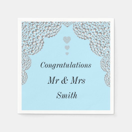 Ungewöhnliche hübsche Hochzeit personalisierte Ser Serviette (Vorderseite)