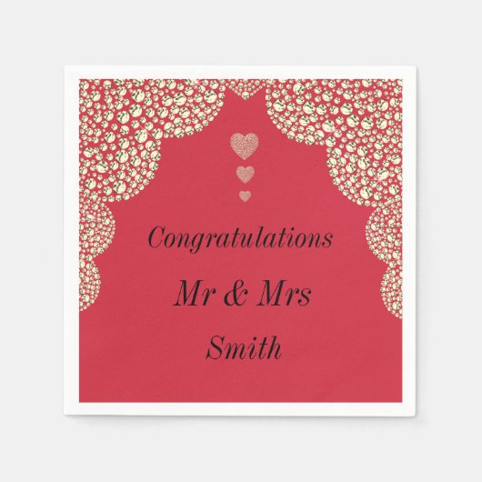 Ungewöhnliche hübsche Hochzeit personalisierte Ser Serviette (Vorderseite)