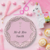 Ungewöhnliche hübsche personalisierte Hochzeitsfei Pappteller (Party)