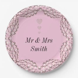 Ungewöhnliche hübsche personalisierte Hochzeitsfei Pappteller