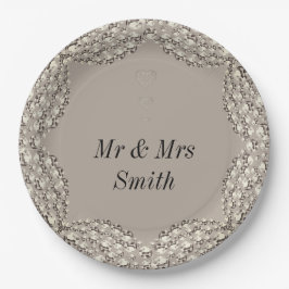 Ungewöhnliche hübsche personalisierte Hochzeitsfei Pappteller