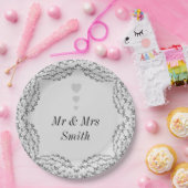 Ungewöhnliche hübsche personalisierte Hochzeitsfei Pappteller (Party)