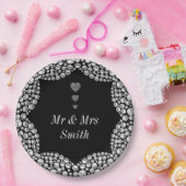 Ungewöhnliche hübsche personalisierte Hochzeitsfei Pappteller (Party)