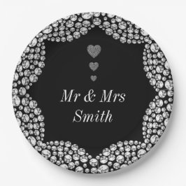 Ungewöhnliche hübsche personalisierte Hochzeitsfei Pappteller