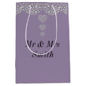 Ungewöhnliche hübsche personalisierte Hochzeitsges Mittlere Geschenktüte (Vorderseite)