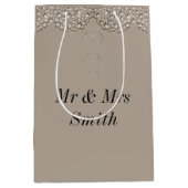 Ungewöhnliche hübsche personalisierte Hochzeitsges Mittlere Geschenktüte (Vorderseite)