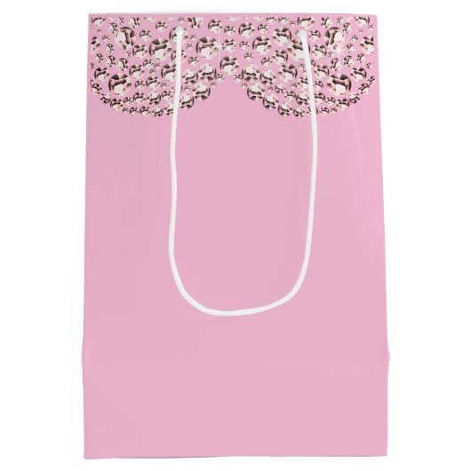 Ungewöhnliche hübsche personalisierte Hochzeitsges Mittlere Geschenktüte (Rückseite)