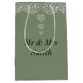 Ungewöhnliche hübsche personalisierte Hochzeitsges Mittlere Geschenktüte (Vorderseite)