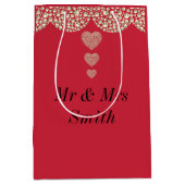 Ungewöhnliche hübsche personalisierte Hochzeitsges Mittlere Geschenktüte (Vorderseite)