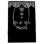 Ungewöhnliche hübsche personalisierte Hochzeitsges Mittlere Geschenktüte (Vorderseite)