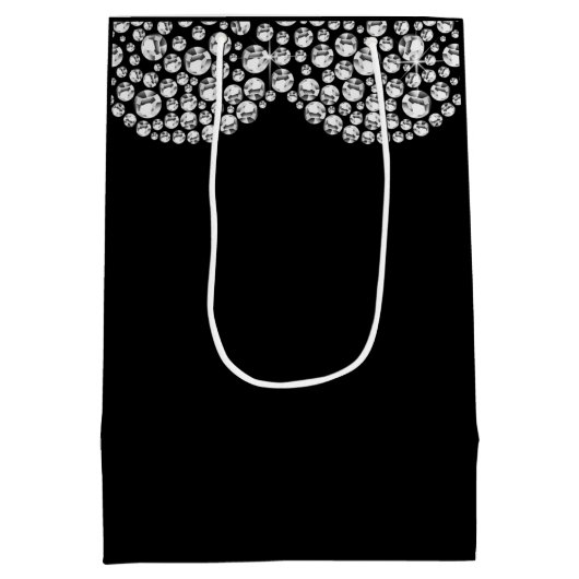 Ungewöhnliche hübsche personalisierte Hochzeitsges Mittlere Geschenktüte (Rückseite)