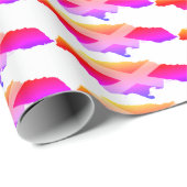 Ungewöhnliche JAMAICA Flag MAP Kontur PINK Geschenkpapier (Rolleneckpunkt)