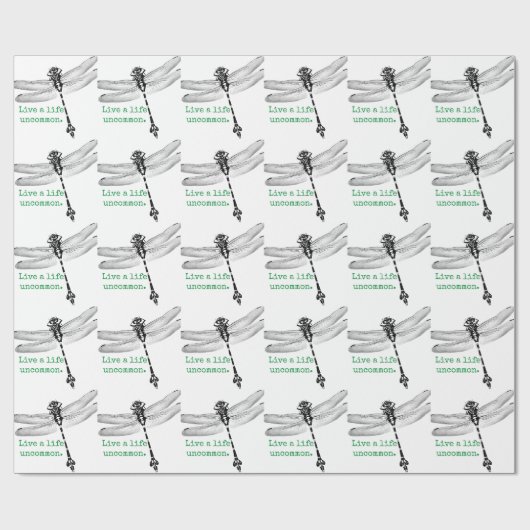 Ungewöhnliche Libelle Geschenkpapier (Flach)