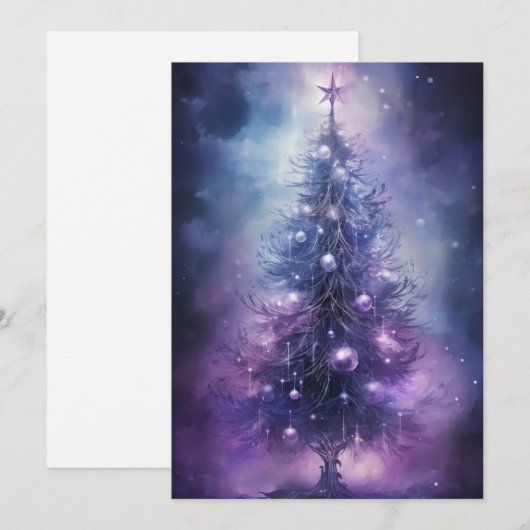 Ungewöhnliche Lila Weihnachtskarten Feiertagskarte (Vorne/Hinten)