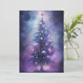 Ungewöhnliche Lila Weihnachtskarten Feiertagskarte (Stehend Vorderseite)