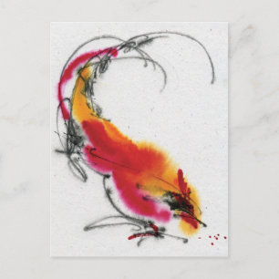 Ungewöhnliche Liste. Kalligraphie und Aquarellfarb Postkarte