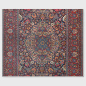 Ungewöhnliche Persien Rug Blue Red Daisy Geschenkpapier (Flach)