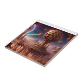 Ungewöhnliche Raumstruktur auf einem trostlosen Pl Fliese (Seite)