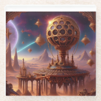 Ungewöhnliche Raumstruktur auf einem trostlosen Pl Glasuntersetzer