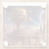 Ungewöhnliche Raumstruktur auf einem trostlosen Pl Glasuntersetzer (Rückseite)