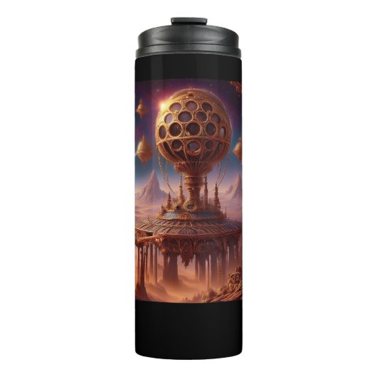 Ungewöhnliche Raumstruktur auf einem trostlosen Pl Thermosbecher (Vorderseite)