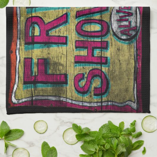 Ungewöhnliche Show-Vintage Fahne Geschirrtuch (Gefaltet)