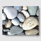Ungewöhnliche stylische Rustikale Kieselsteine Nat Gästebuch (Rückseite)