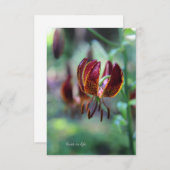 Ungewöhnliche Tiger Lily Mitteilungskarte (Vorne/Hinten)